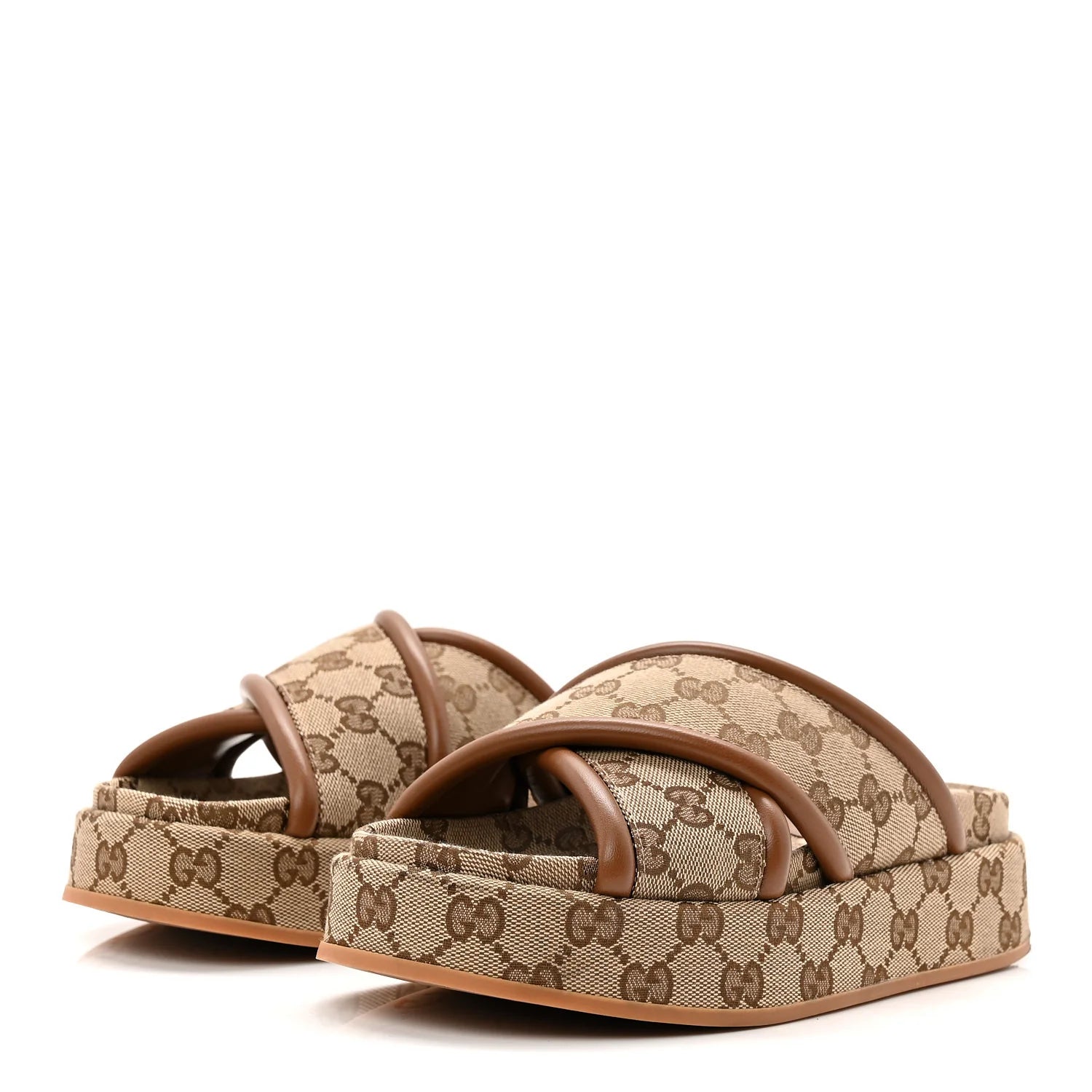 Gucci GG Monogram Platform Slides