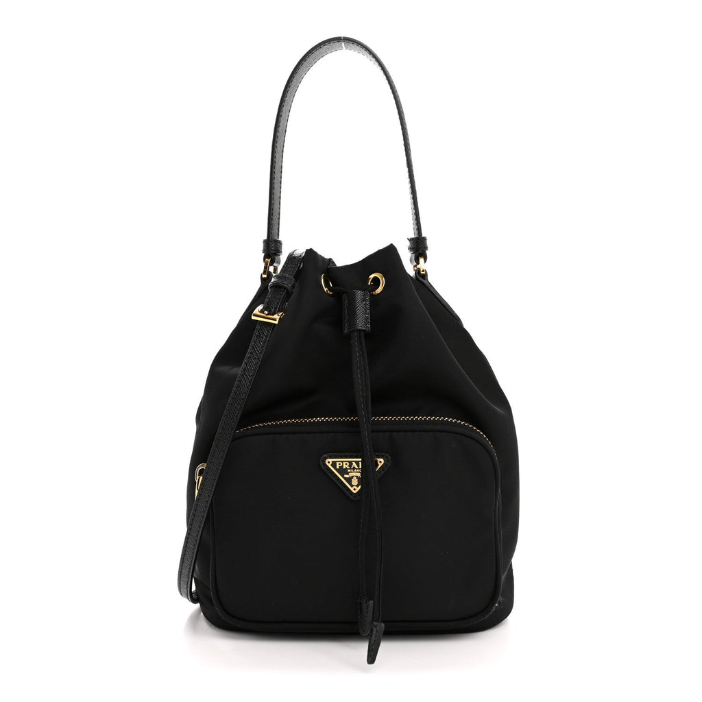 Prada Black Nylon Bucket Bag