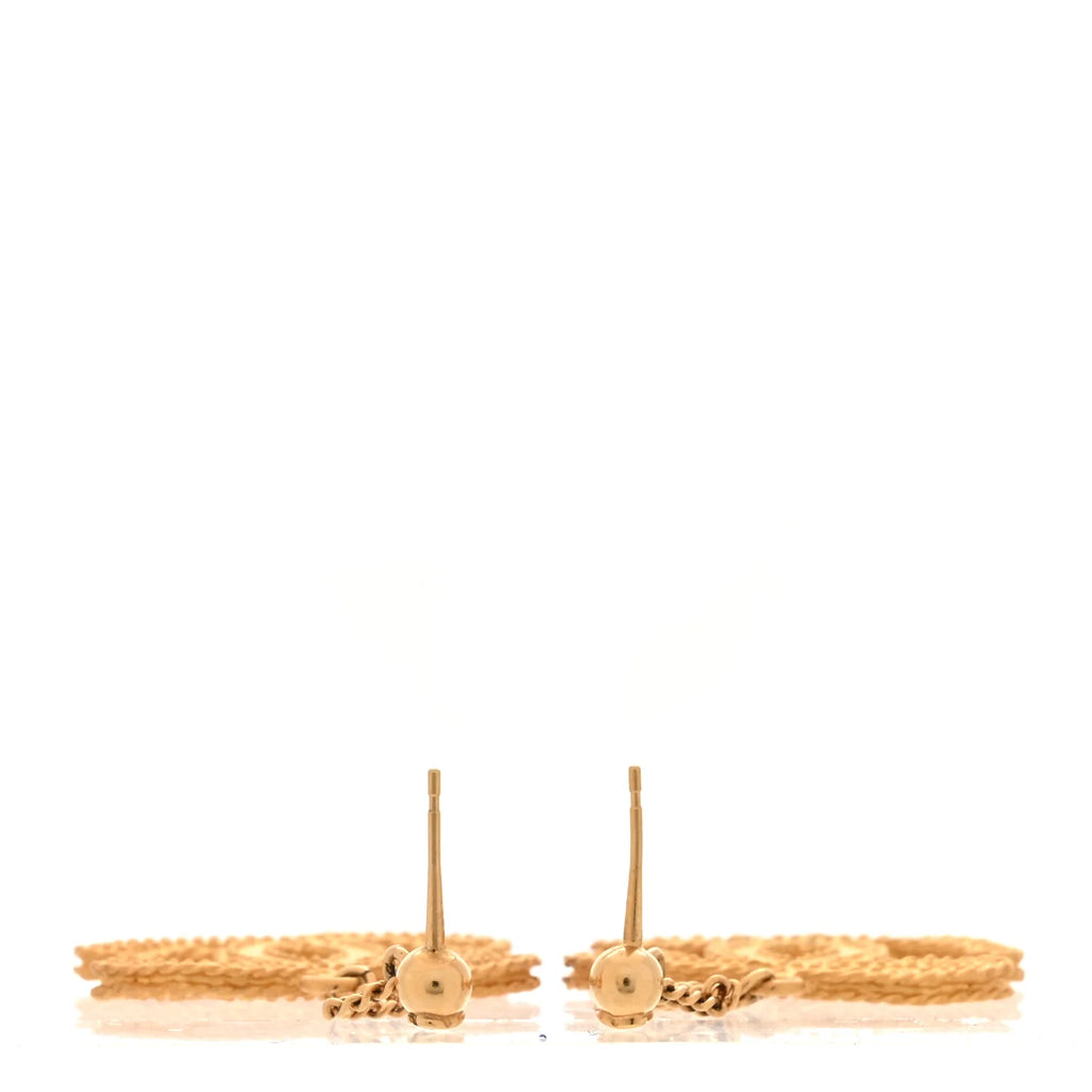 Chanel Gold Textured CC Earrings