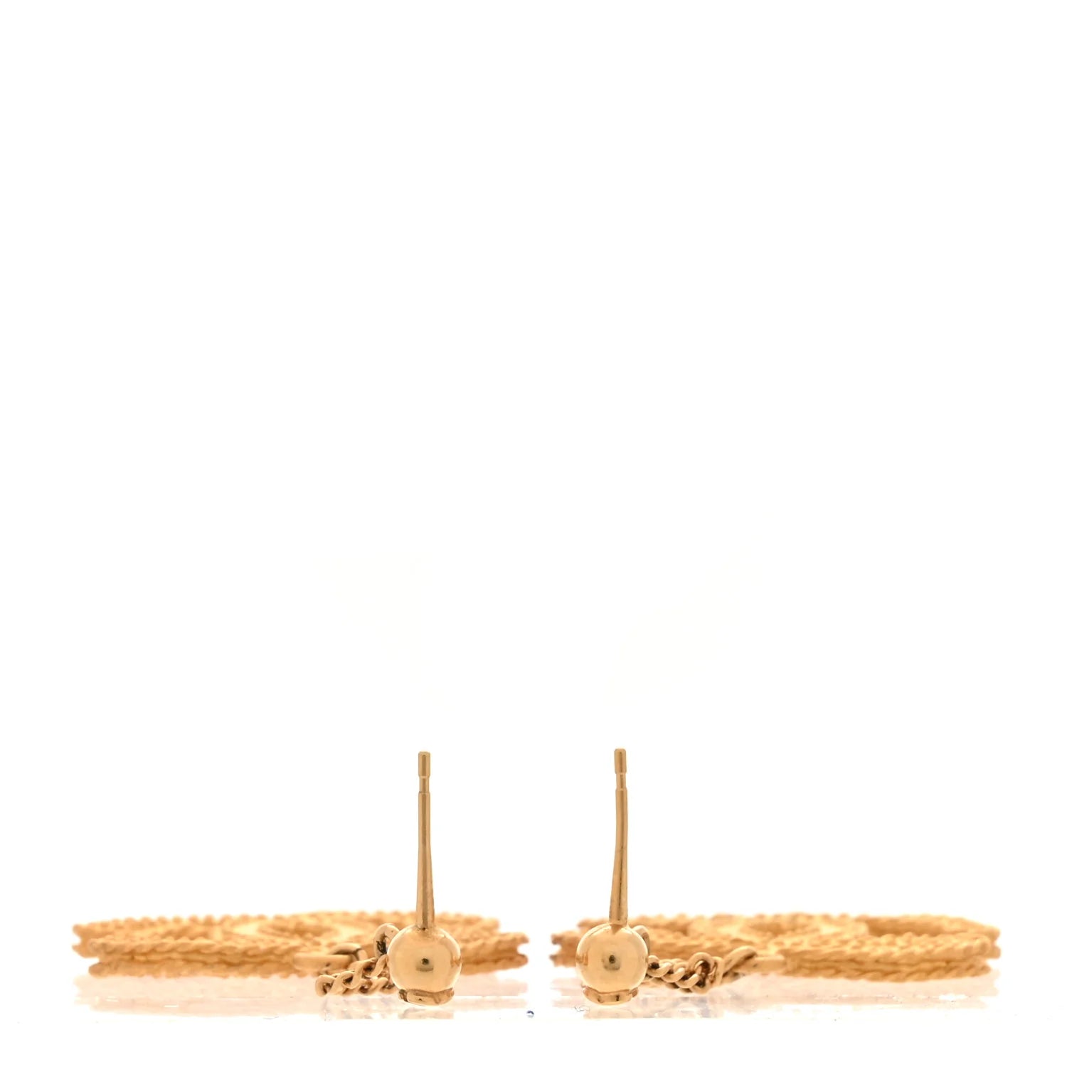 Chanel Gold Textured CC Earrings