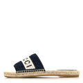 Gucci Navy White Espadrille Slides