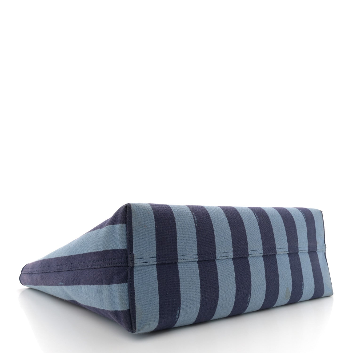 Fendi Blue Striped Canvas Tote