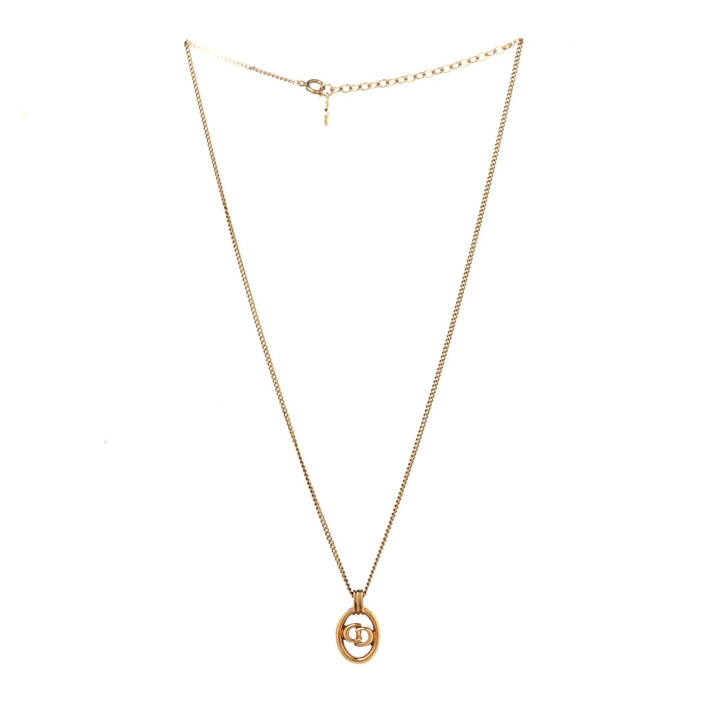 Dior Vintage Gold Logo Necklace