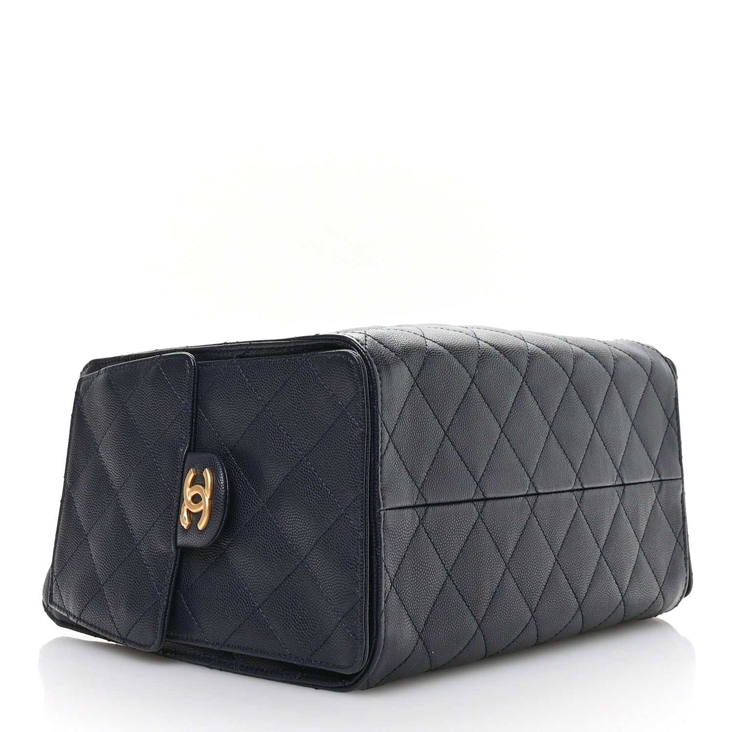 Chanel Navy Quilted Bucket Bag