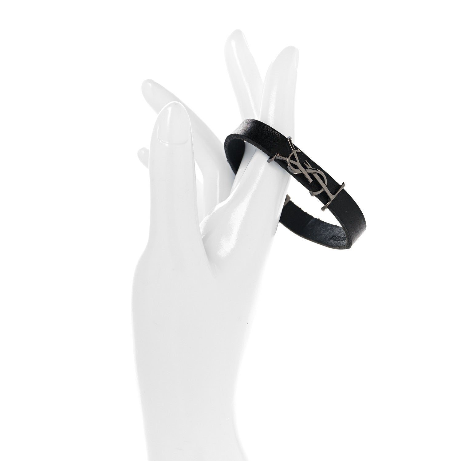 Saint Laurent Black Leather Bracelet