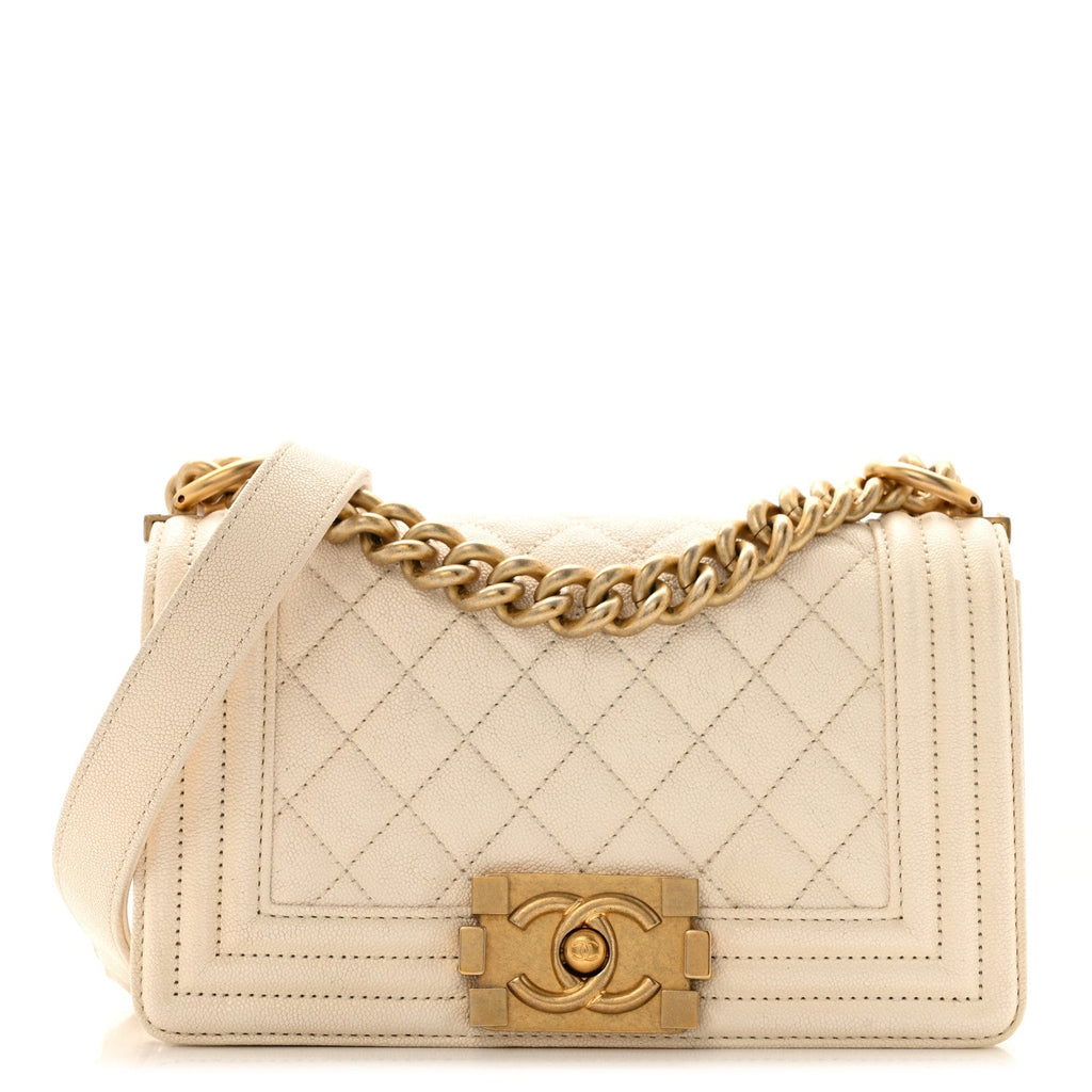 Chanel Cream Quilted Boy Bag