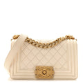 Chanel Cream Quilted Boy Bag