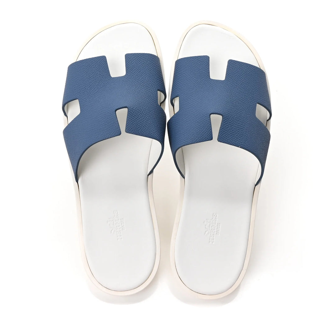 Hermes Blue White Oran Sandals