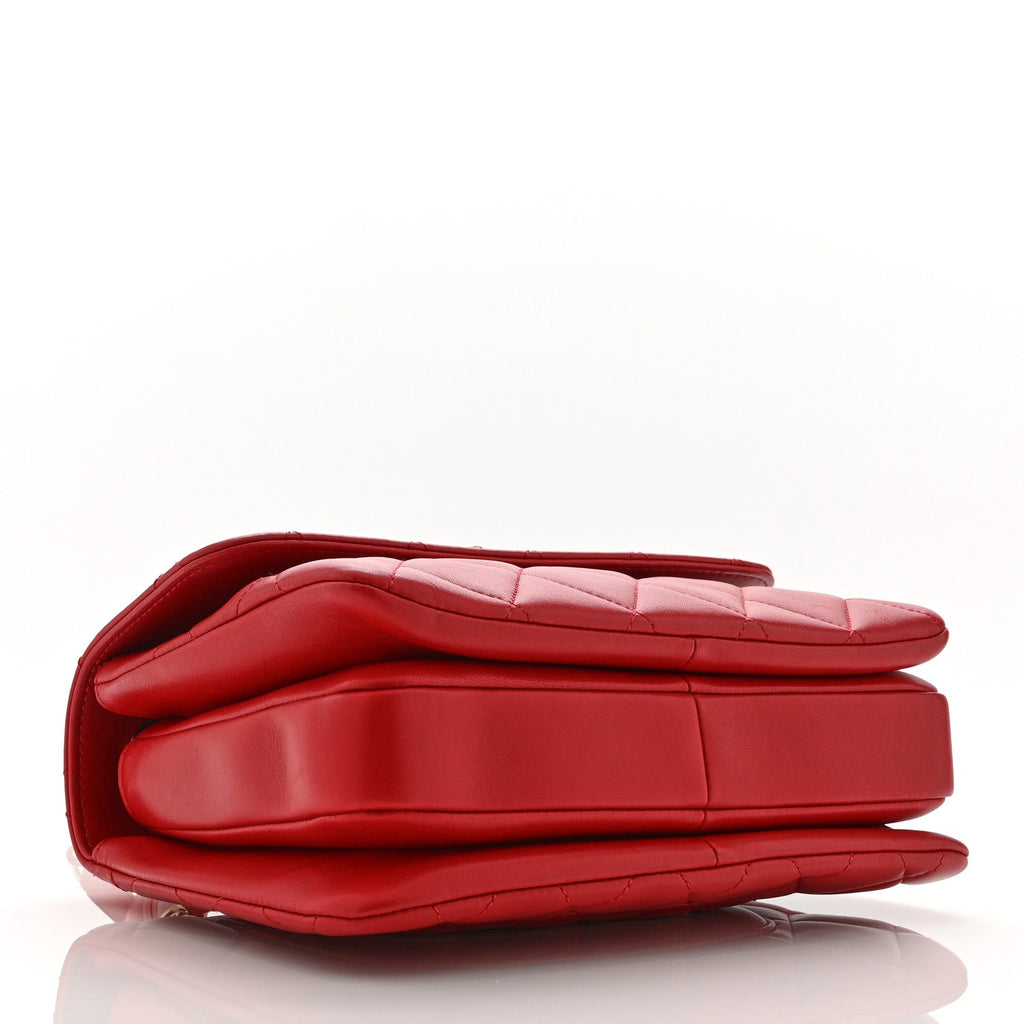 Chanel Red Quilted Leather Bag