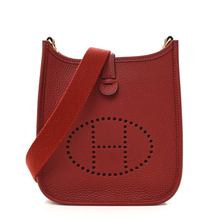 Hermes Red Grained Leather Evelyne