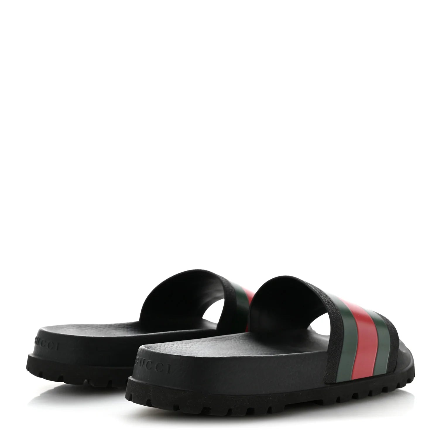 Gucci Web Stripe Rubber Slides
