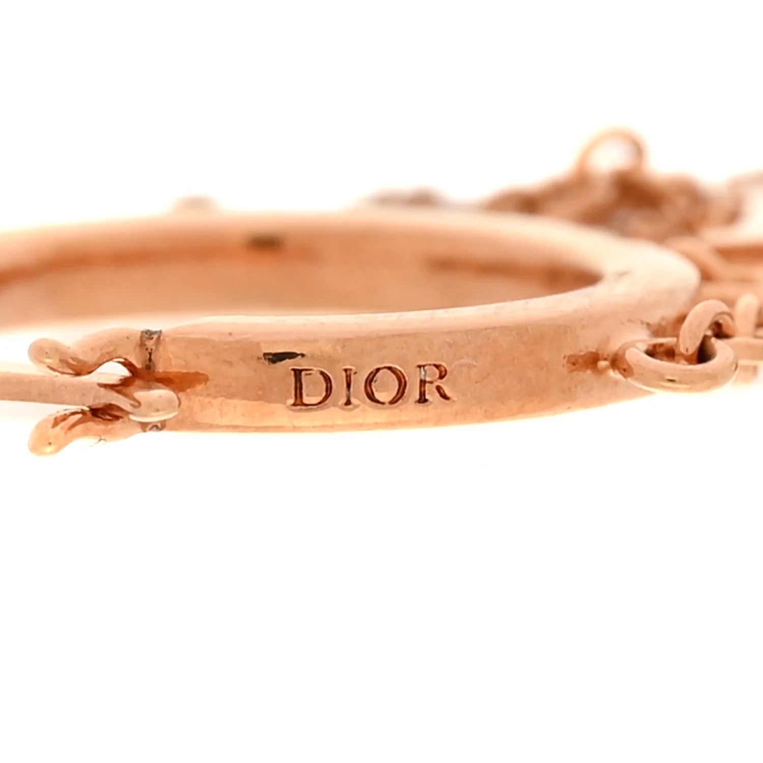 Dior Crystal Charm Hoop Earrings