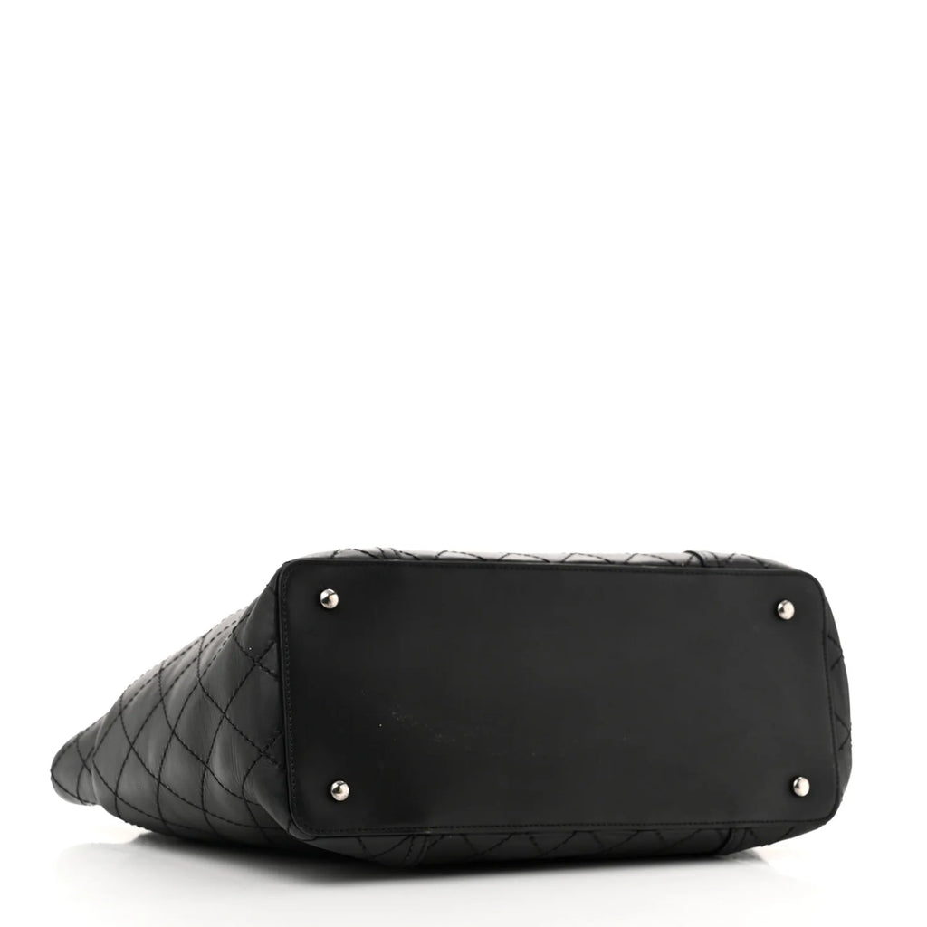 Chanel Black Quilted Leather Tote