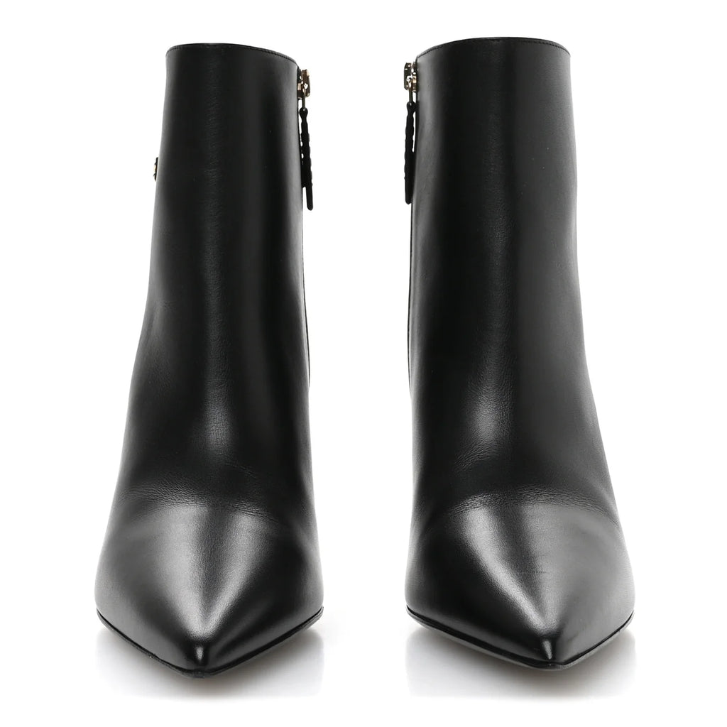 Gucci Black Leather Chain Booties