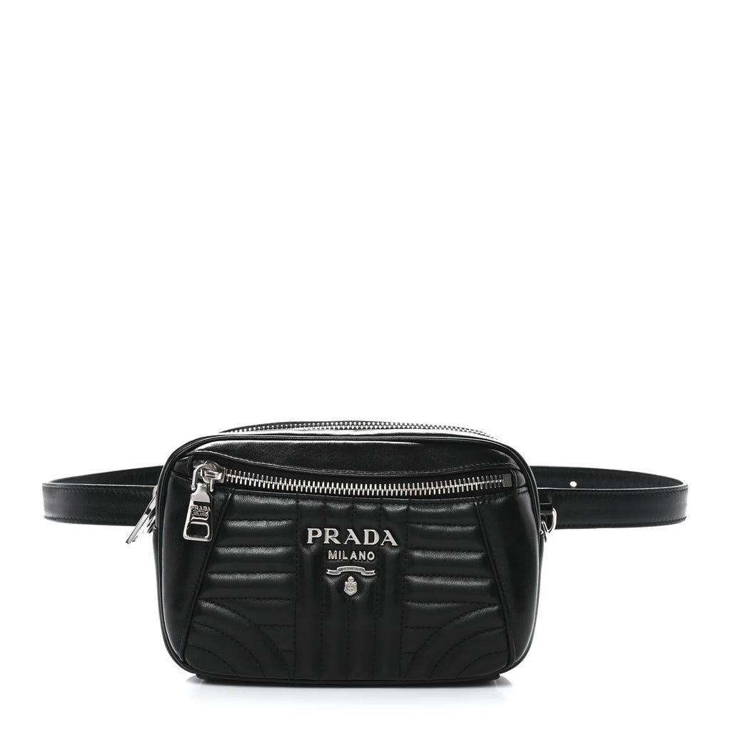 Prada Black Quilted Leather Belt Bag