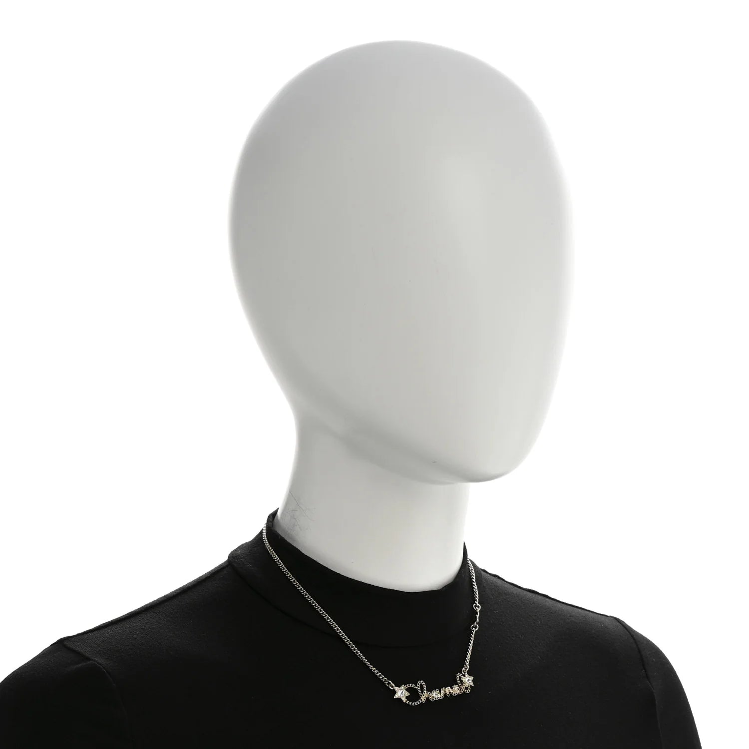 Chanel Gold Crystal Logo Necklace