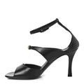 Chanel Black Leather Stiletto Sandals