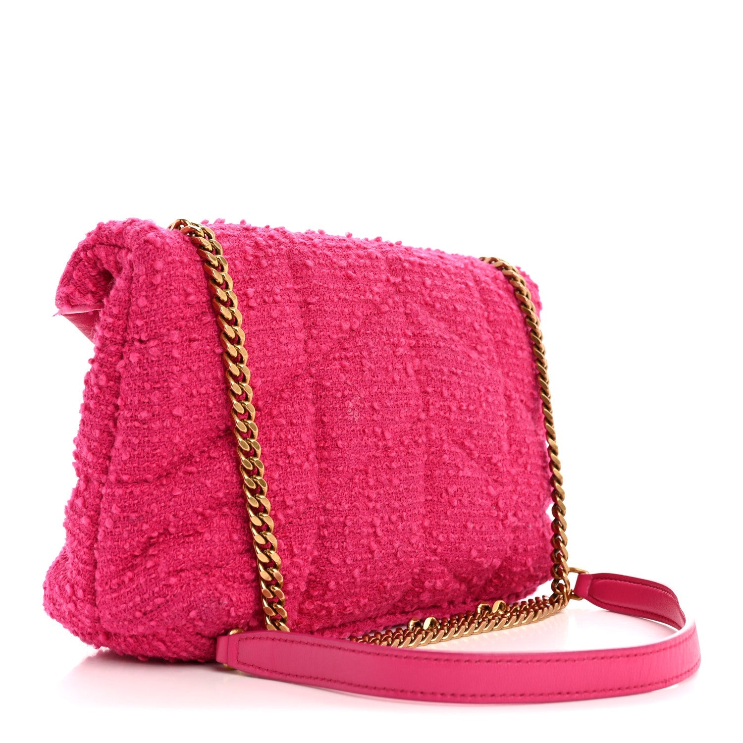 Saint Laurent Pink Bouclé Bag