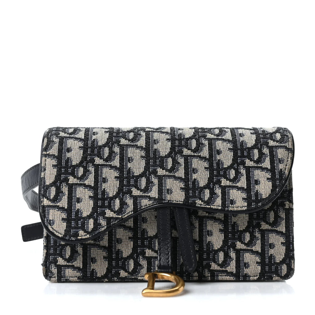 Dior Blue Oblique Saddle Pouch