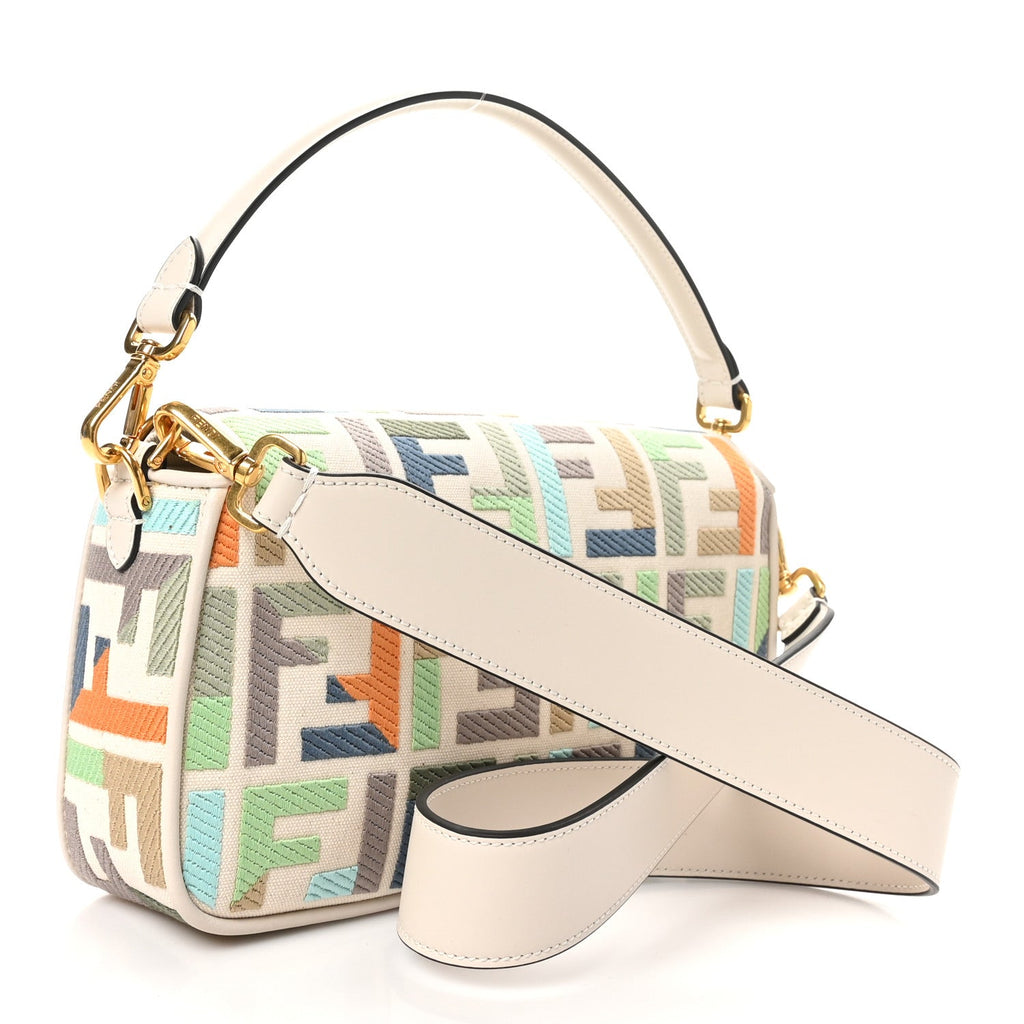 Fendi Multicolor FF Embroidery Baguette
