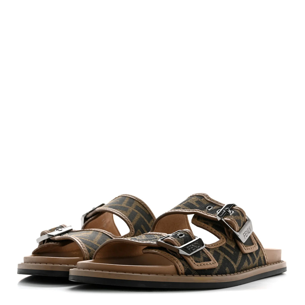 Fendi FF Monogram Buckle Slides