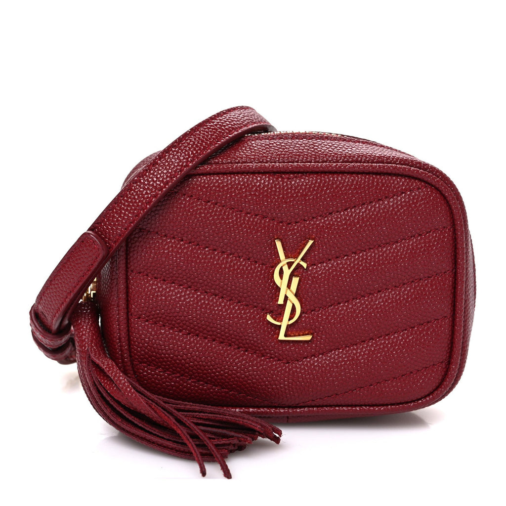 Saint Laurent Red Quilted Tassel Crossbody