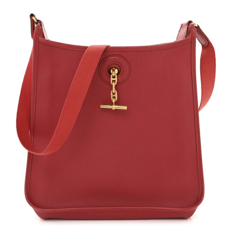 Hermes Red Grained Leather Vesly