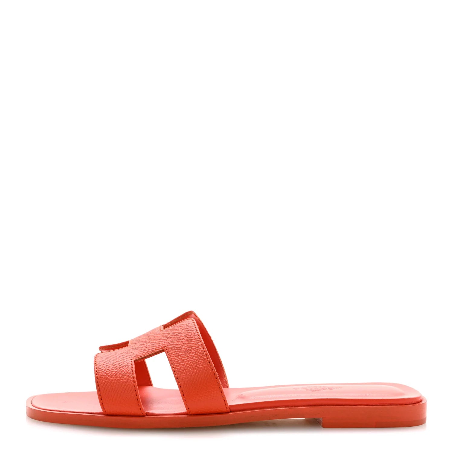Hermes Orange Grained Oran Sandals