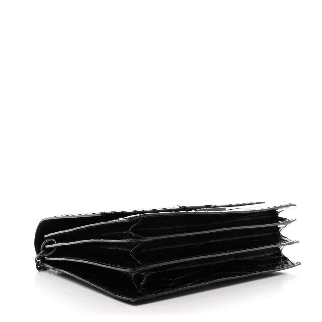 Bottega Veneta Black Crocodile Bag