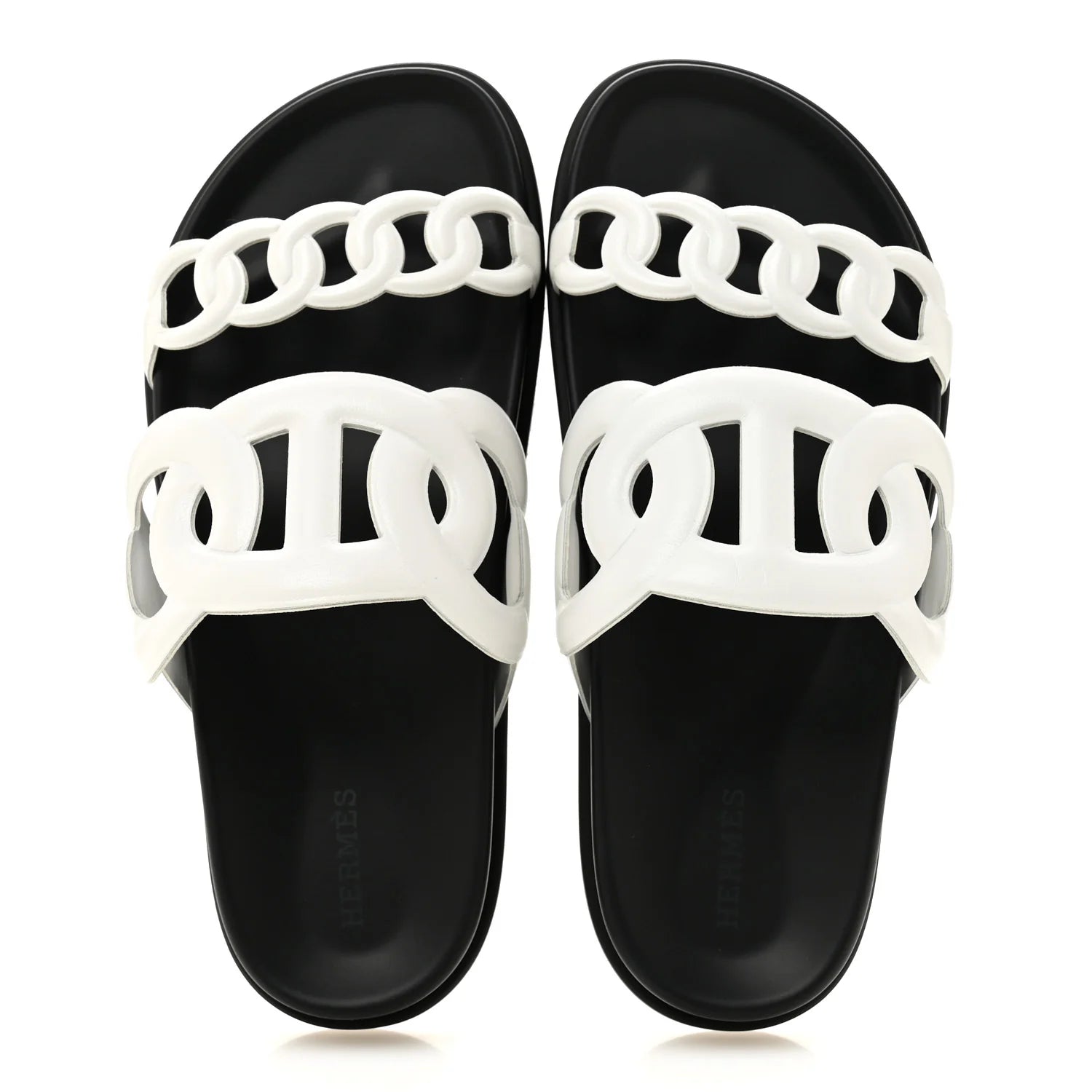 Fendi White Leather O'Lock Sandals