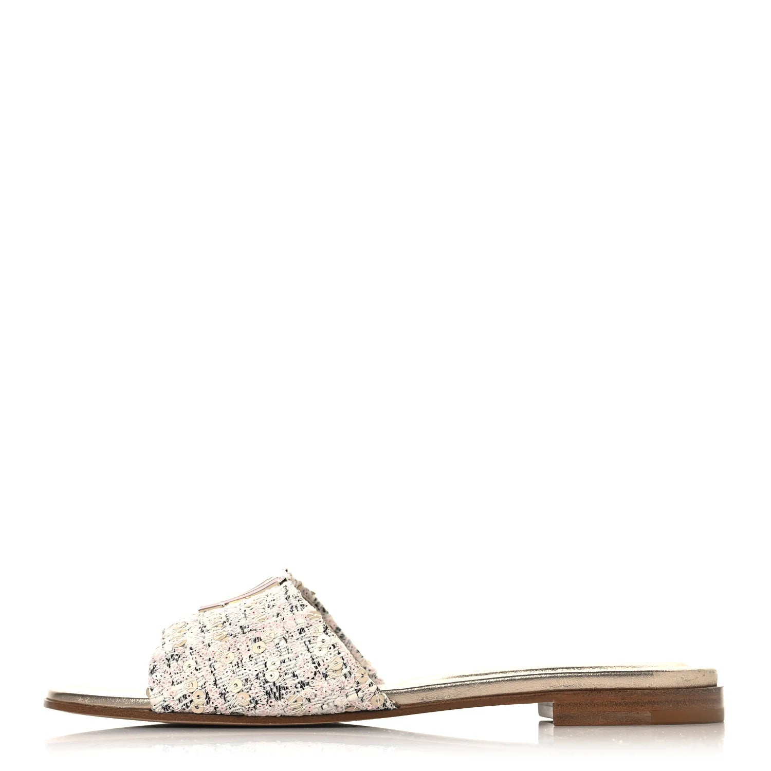 Louis Vuitton Pink Tweed Slides