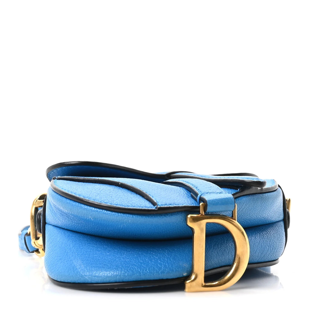 Dior Blue Grained Leather Saddle