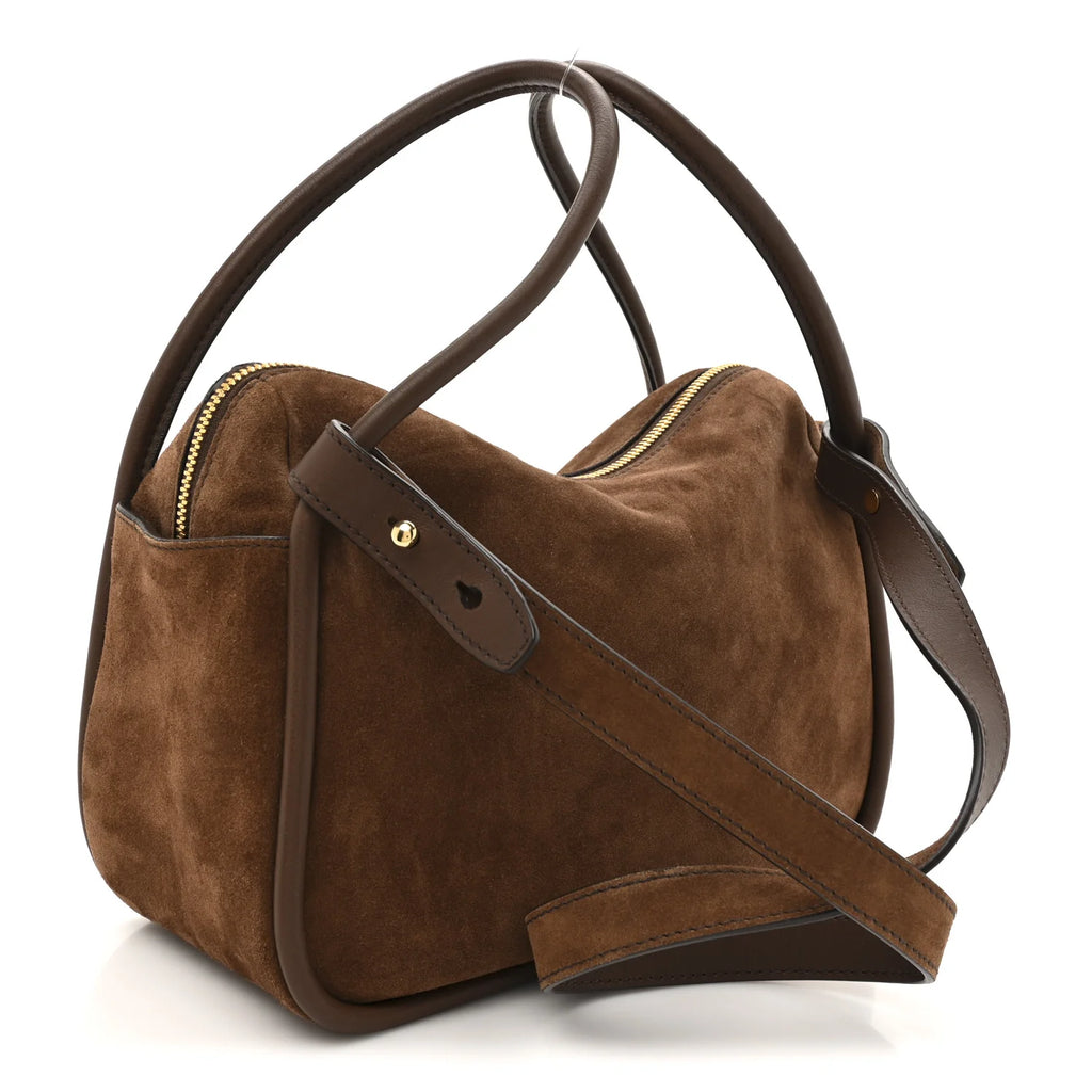Prada Brown Suede Leather Handbag