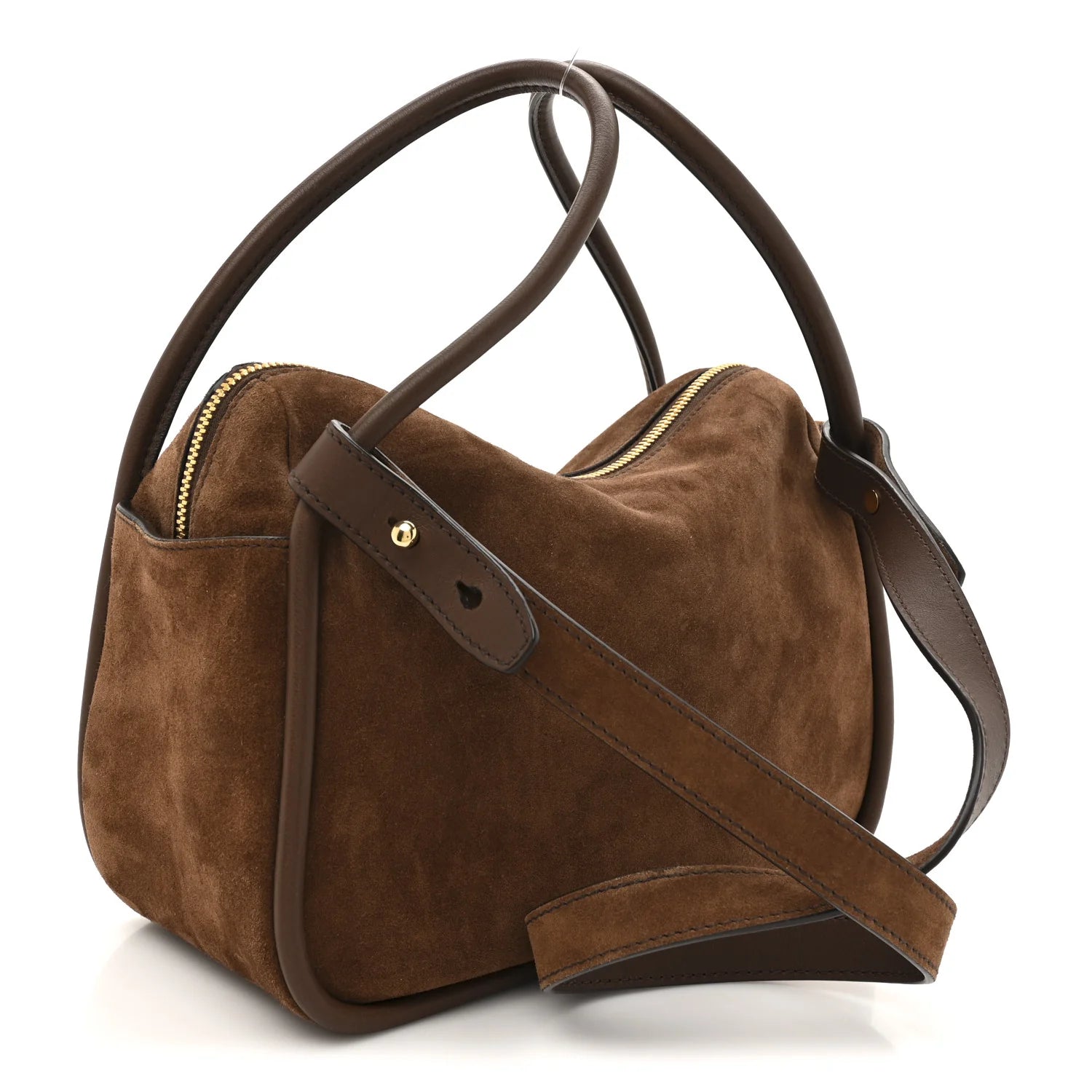 Prada Brown Suede Leather Handbag