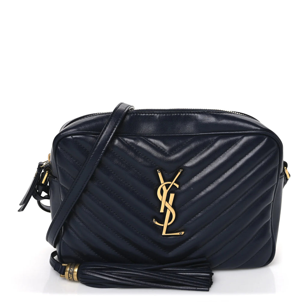 Saint Laurent Navy Quilted Camera