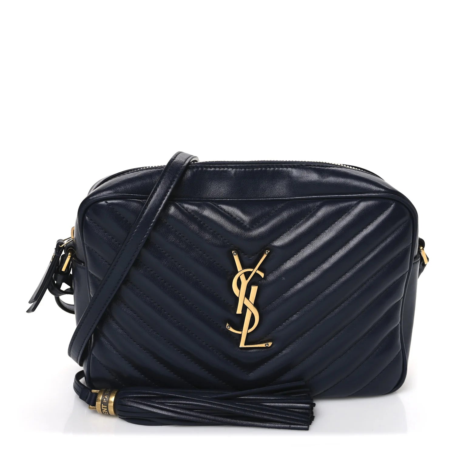Saint Laurent Navy Quilted Camera