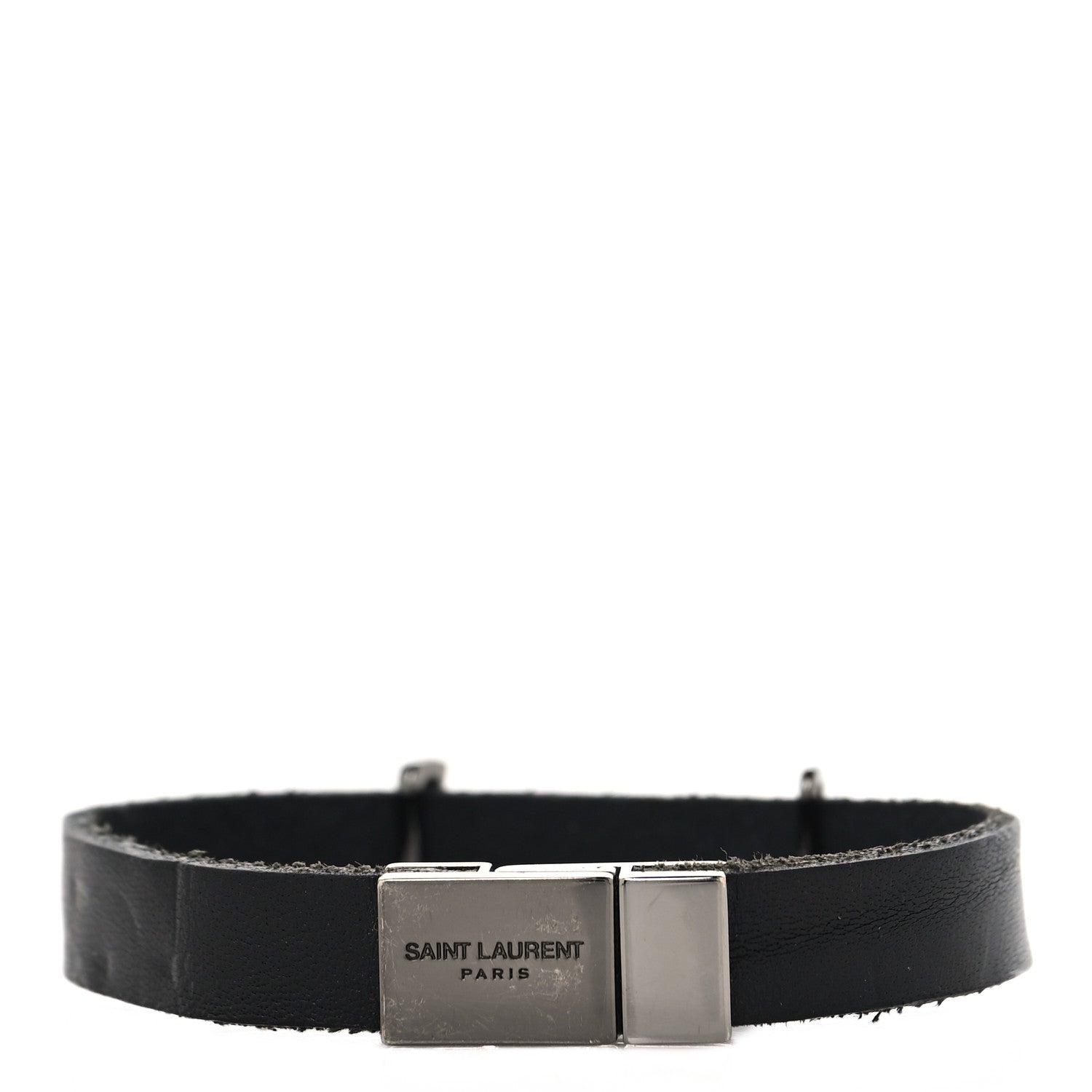 Saint Laurent Black Leather Bracelet
