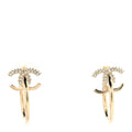 Chanel Gold Crystal CC Earrings