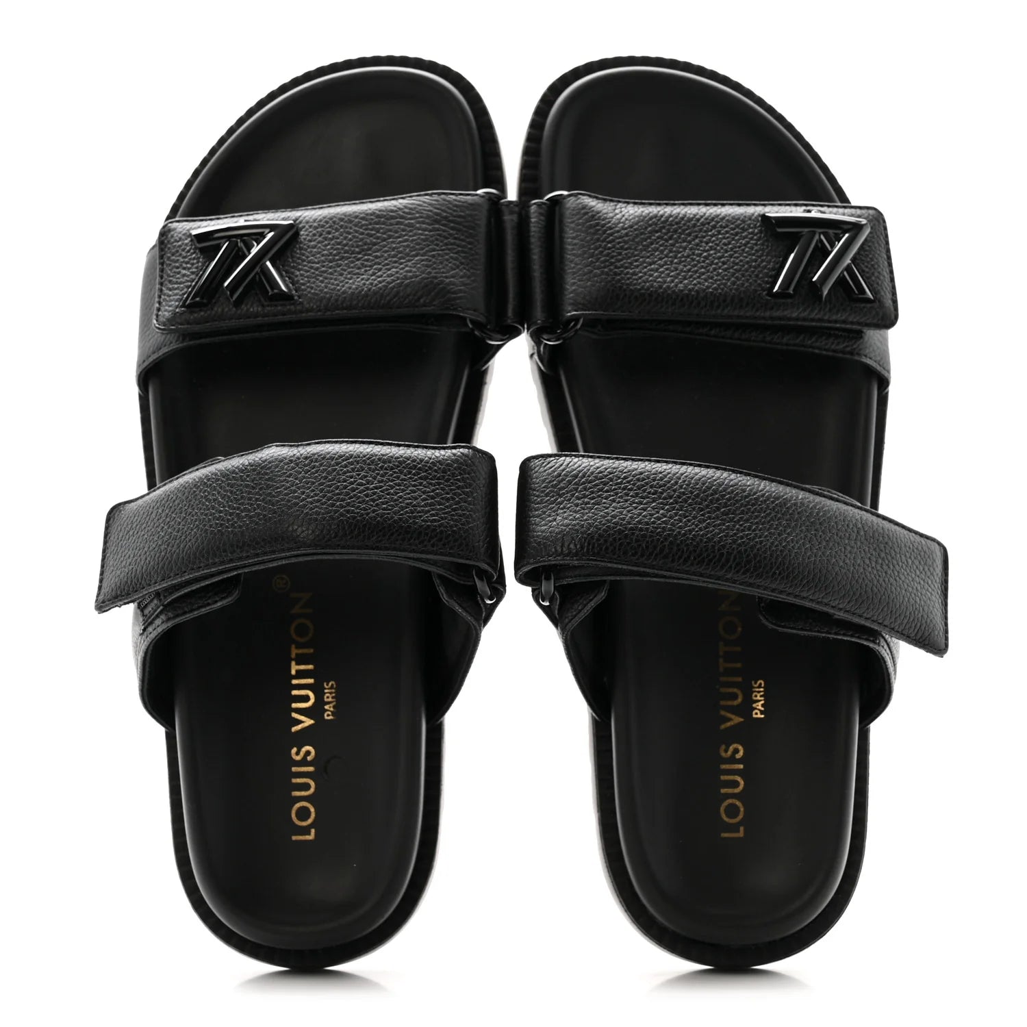 Louis Vuitton Black Grained Sandals
