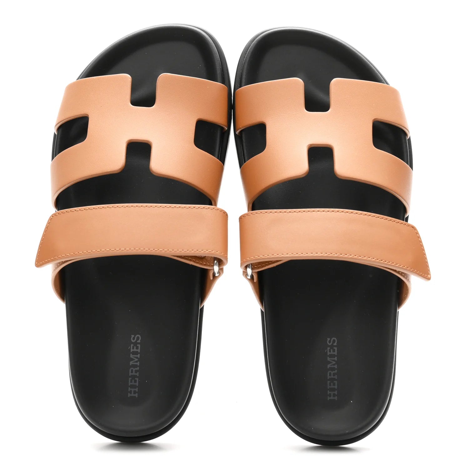 Hermes Tan Leather Chypre Sandals