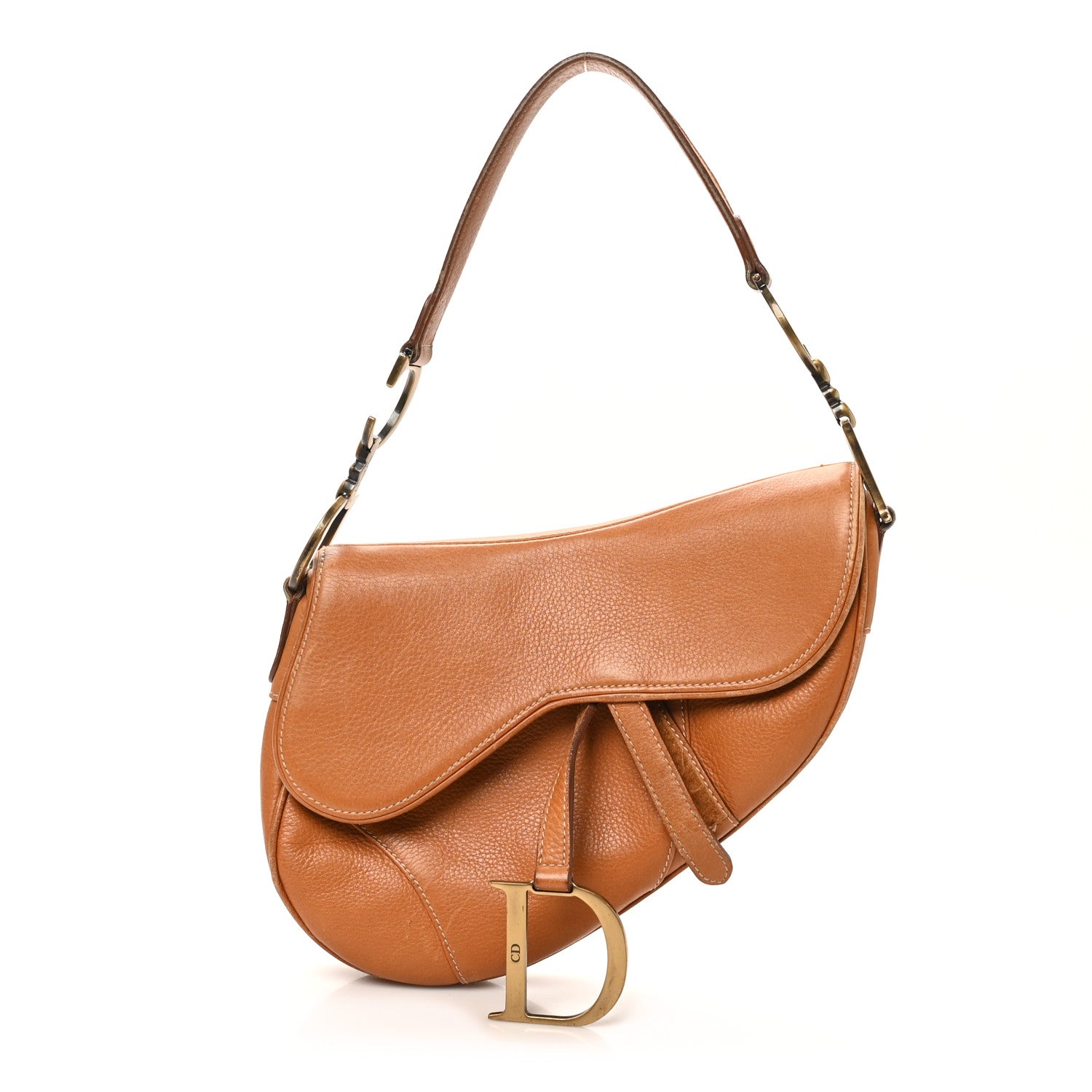 Dior Tan Leather Saddle Bag