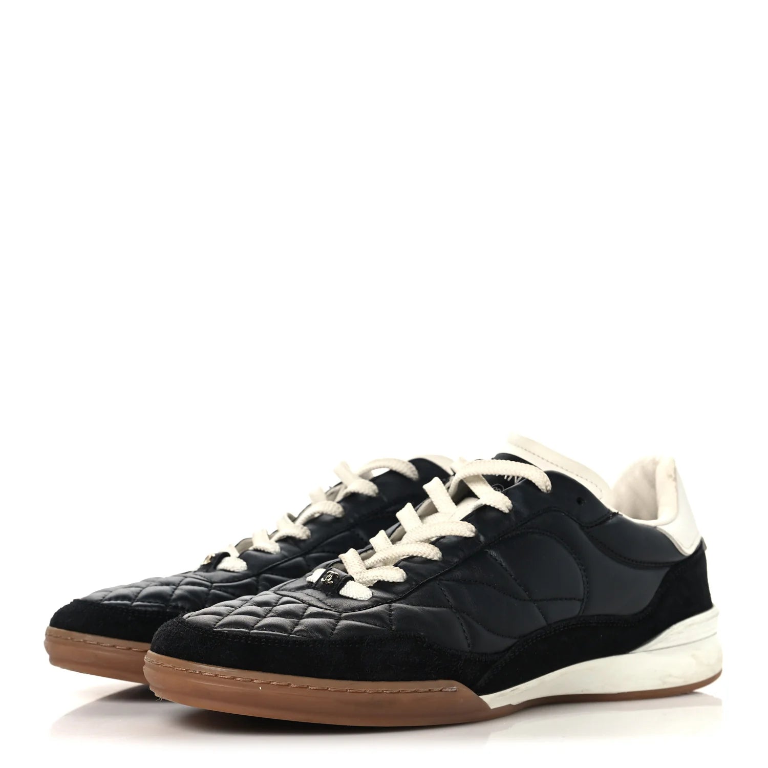 Chanel Black Quilted Leather Sneakers