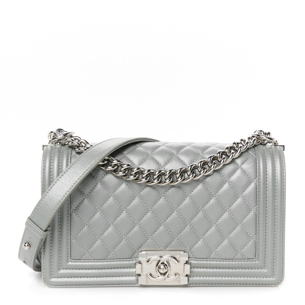 Chanel Metallic Silver Boy Bag