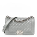 Chanel Metallic Silver Boy Bag