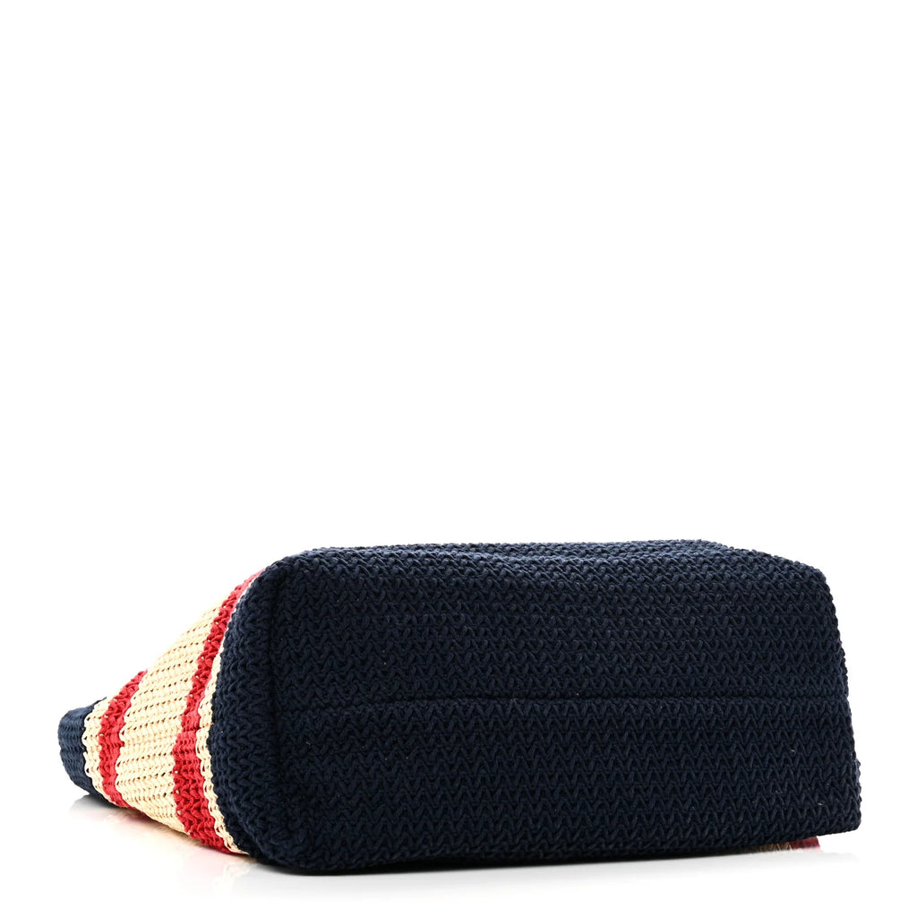 Miu Miu Multicolor Striped Crochet Tote