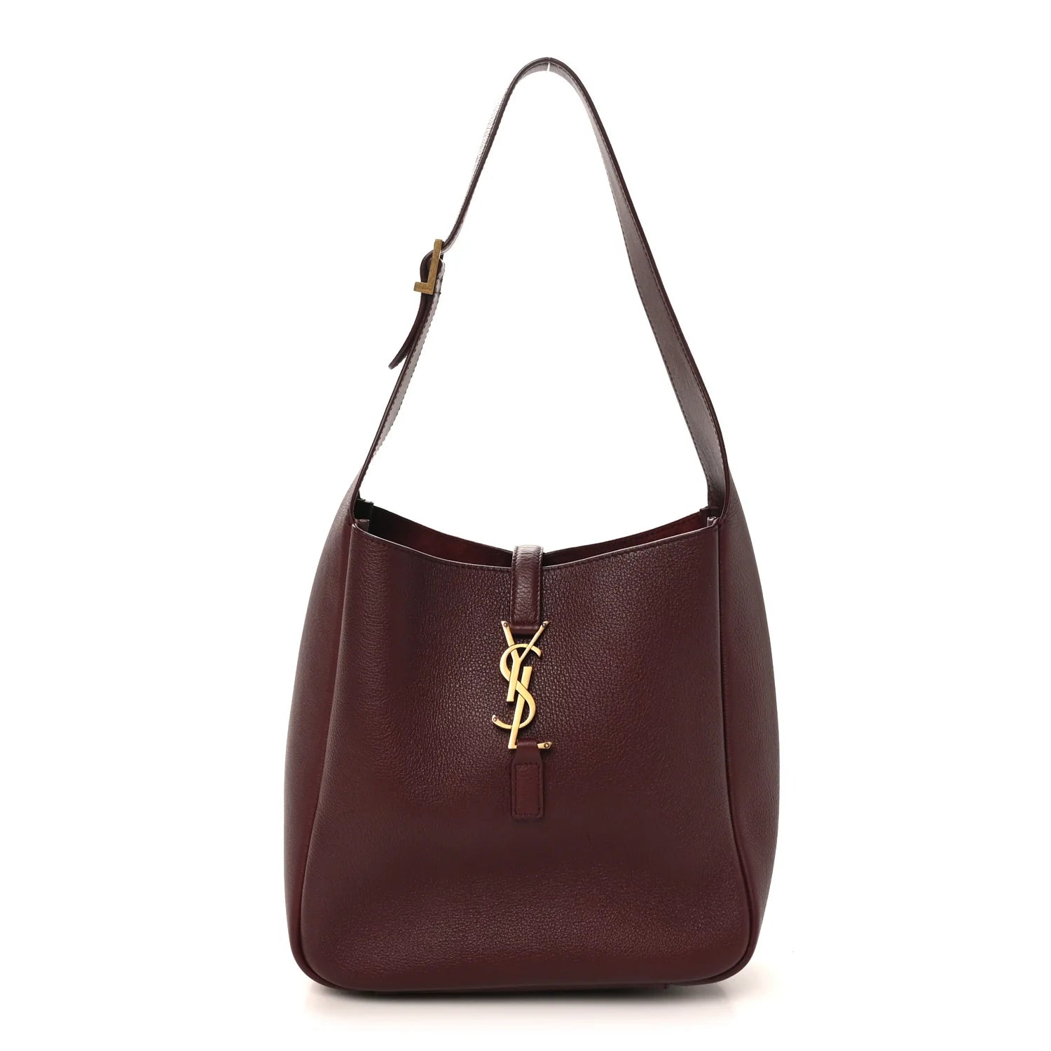 Saint Laurent Burgundy Grained Hobo