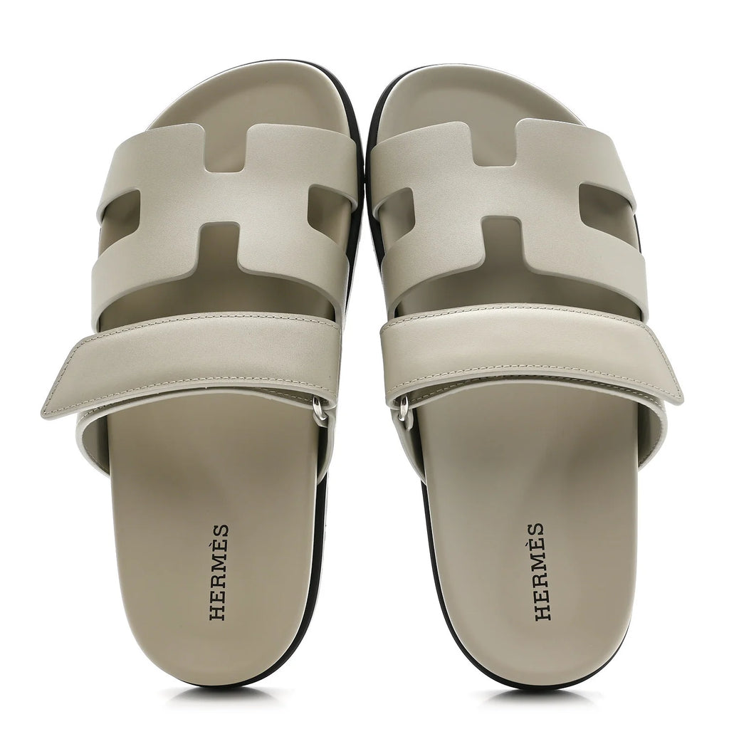 Hermes Off-White Leather Chypre Sandals