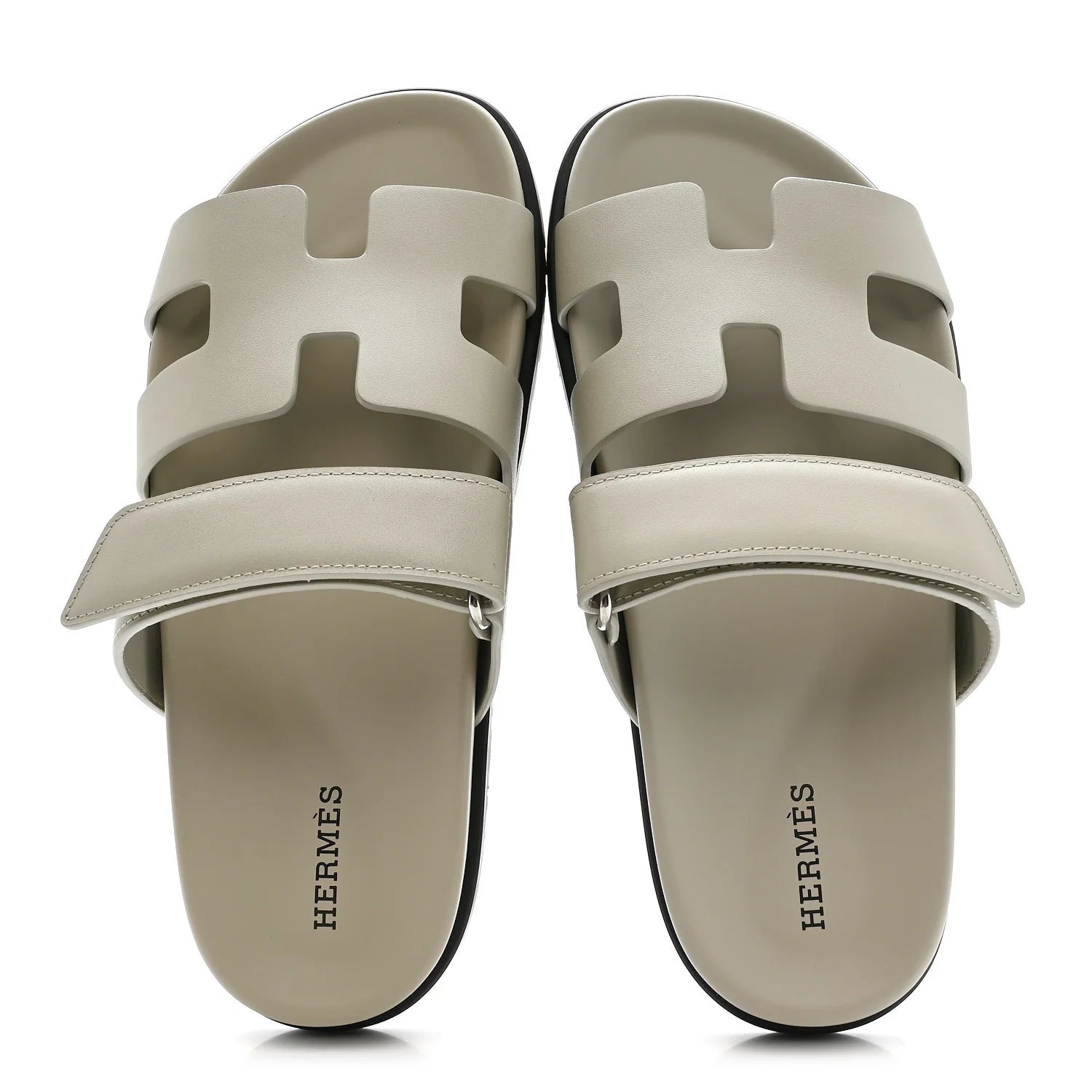 Hermes Off-White Leather Chypre Sandals