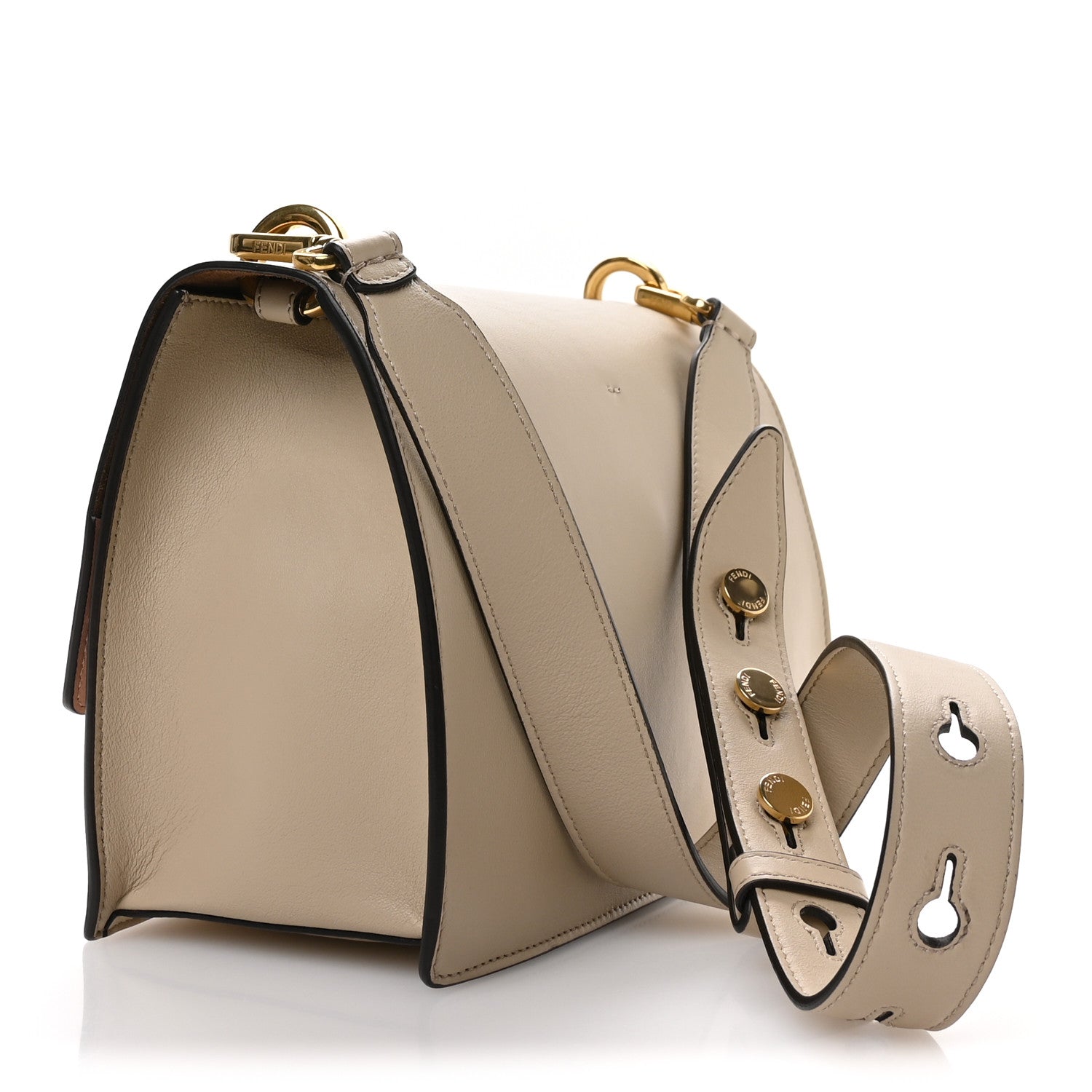 Fendi Beige Leather Shoulder Bag