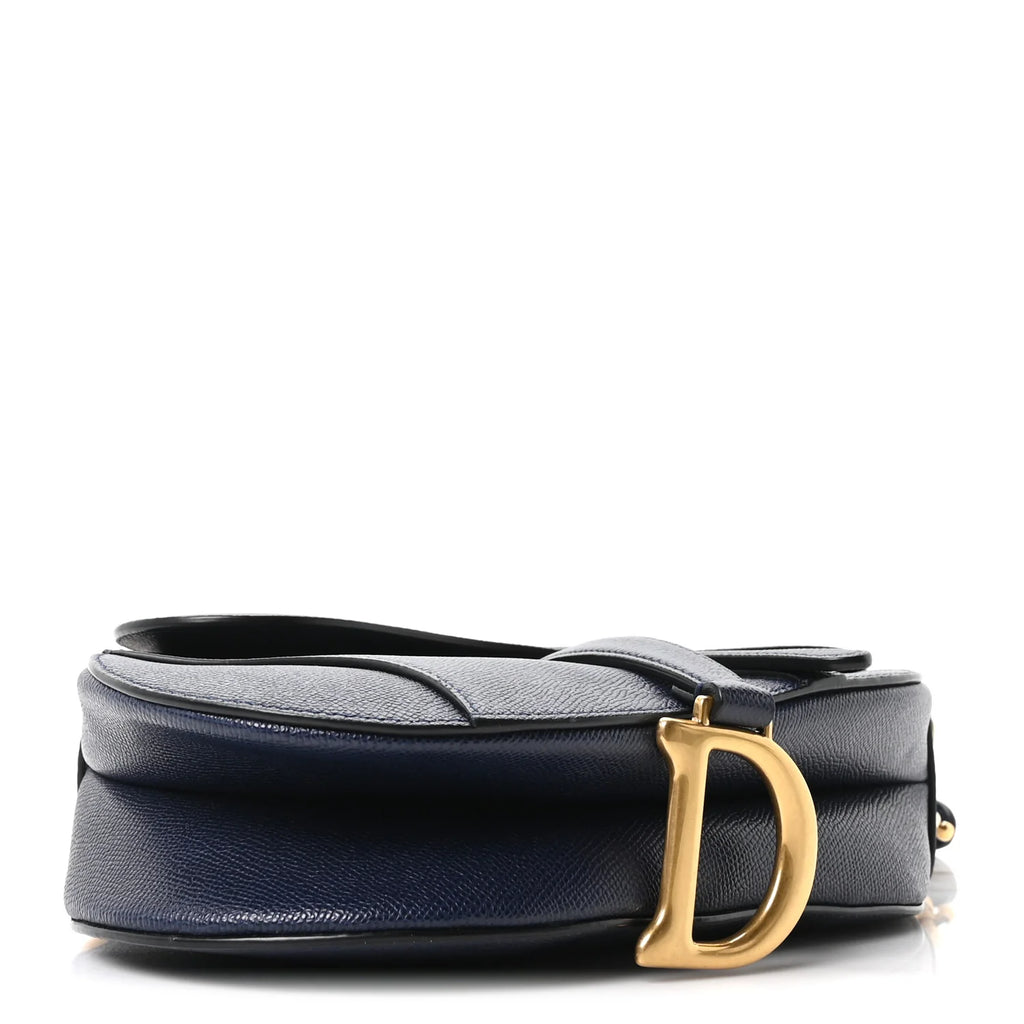 Dior Navy Grained Leather Saddle